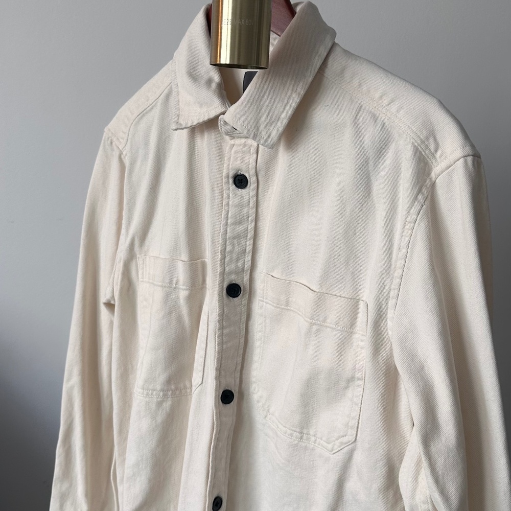 Heavy Cotton White Utility Shirt